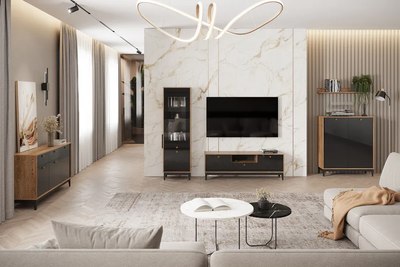 Шкаф-пенал с витриной НК Мебель Brass ШКС-1