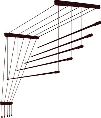 Сушилка для белья Comfort Alumin Group Потолочная 5 прутьев Chocolate Style 160см - фото