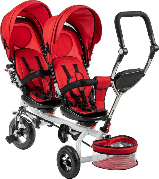 Трехколесный велосипед с ручкой NINO Двухместный