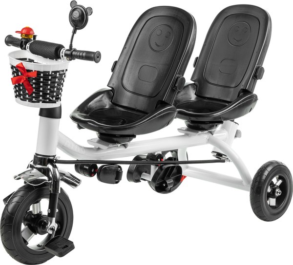 Трехколесный велосипед с ручкой NINO Двухместный