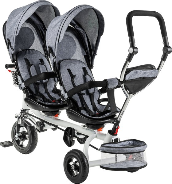 Трехколесный велосипед с ручкой NINO Двухместный