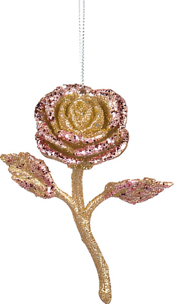 Елочная игрушка Kurt S. Adler Christmas 2024. Золотая роза / ZCI2285 - фото