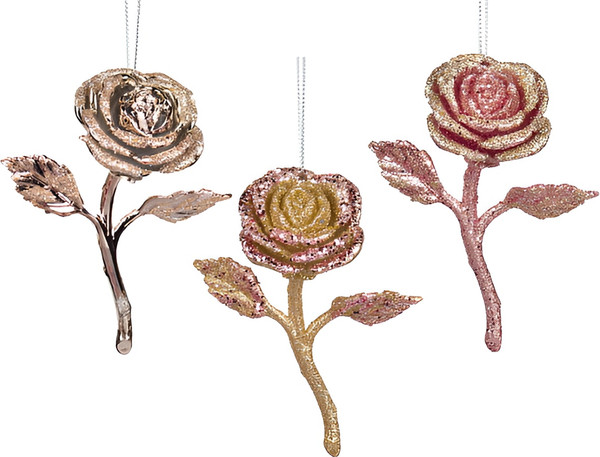 Елочная игрушка Kurt S. Adler Christmas 2024. Золотая роза / ZCI2285