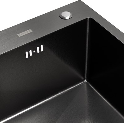 Мойка кухонная Arfeka Eco AR 60x50 (Black PVD Nano Decor Volcanic Rock)