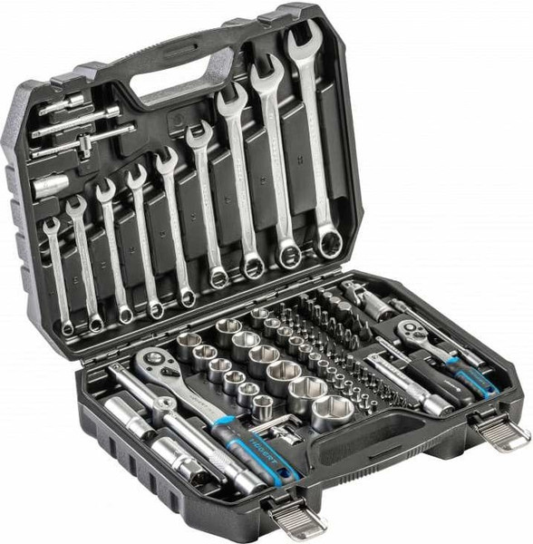 Универсальный набор инструментов Hoegert CrV трещотки 72 T / HT1R225 - фото