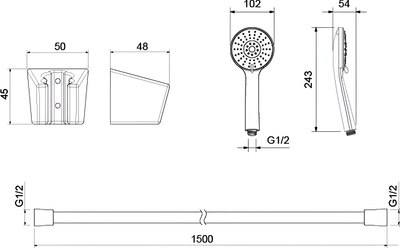 Душевой гарнитур Aquatek Бетта AQ2032BGM