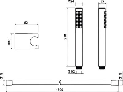 Душевой гарнитур Aquatek Европа AQ2034BGM