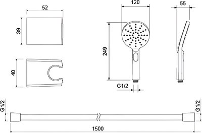Душевой гарнитур Aquatek Оберон AQ2033MB