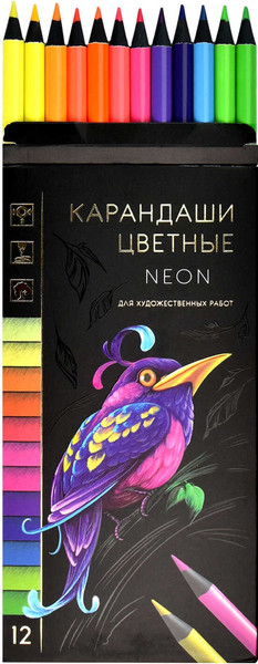 Набор цветных карандашей Феникс+ Неон / 64100 - фото
