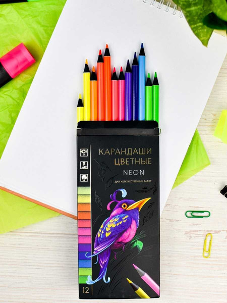 Набор цветных карандашей Феникс+ Неон / 64100