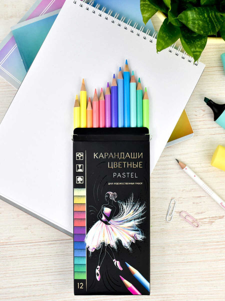 Набор цветных карандашей Феникс+ Пастель / 64101