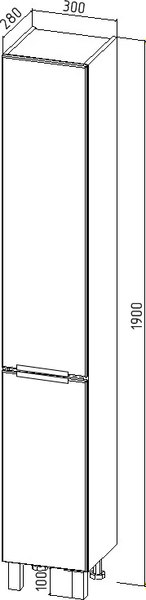 Шкаф-пенал для ванной Viant Берлин / VBER300BEL-PEN