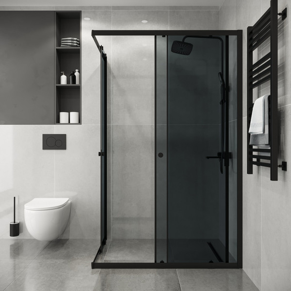 Душевой уголок Niagara Eco NG-1018-14QT 100x80x190 (черный/стекло тонированное)