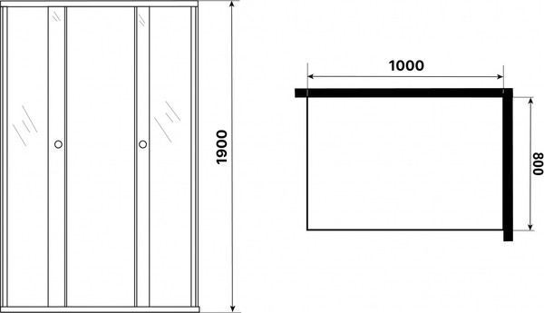 Душевой уголок Niagara Eco NG-1018-14QT 100x80x190 (черный/стекло тонированное)