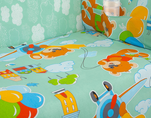 Комплект постельный для малышей АртПостель Улетные мишки