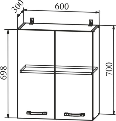 Шкаф навесной для кухни ДСВ П 600 Ройс