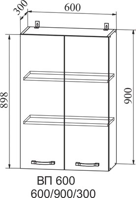 Шкаф навесной для кухни ДСВ ВП 600 Фортуна