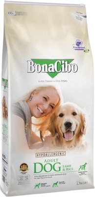Сухой корм для собак BonaCibo Для взрослых собак всех пород ягненок и рис - фото