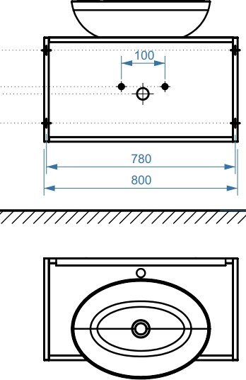 Тумба под умывальник Belux Аляска НП 80