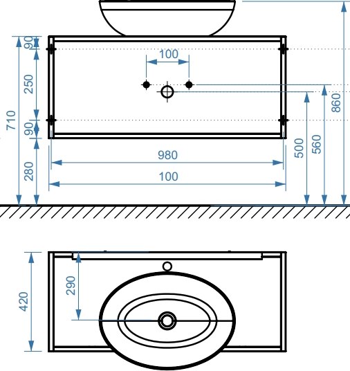 Тумба под умывальник Belux Аляска НП 100
