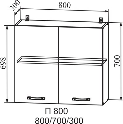 Шкаф навесной для кухни ДСВ П 800 Монца