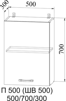 Шкаф навесной для кухни ДСВ Монца П 500