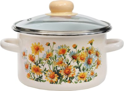 Кастрюля Эмаль Ромашки 33-Б1614С/4 - фото