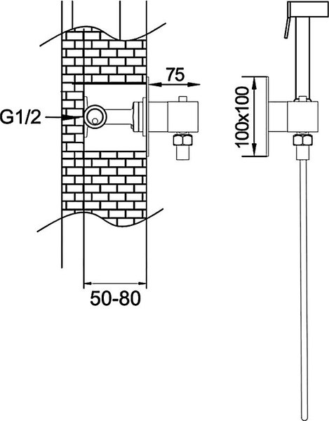 Гигиенический душ со смесителем Rose R965H