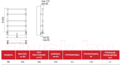 Полотенцесушитель водяной Terminus Прованс П5 500x650