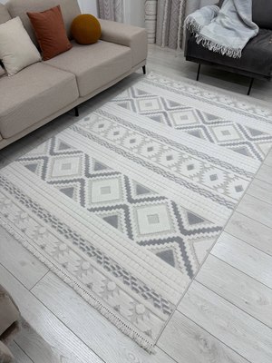 Ковер Radjab Carpet Поло Прямоугольник PL 273 / 12545RK (2x4, Cream/Grey)