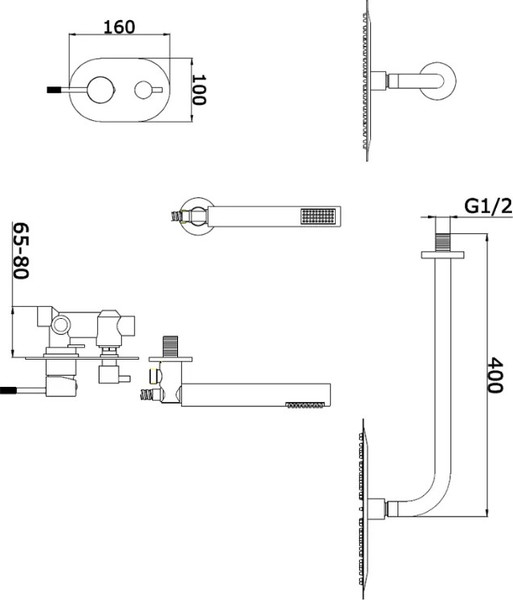 Душевая система со смесителем Vieir V403563