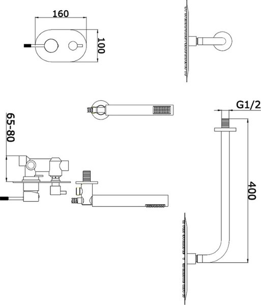 Душевая система со смесителем Vieir V403563С