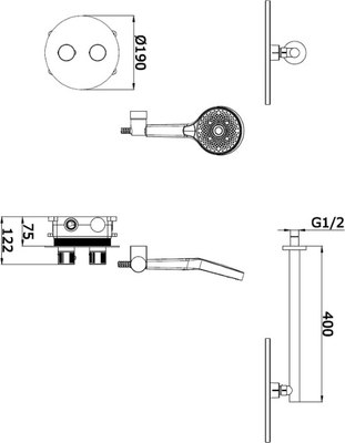 Душевая система Vieir V25003-2C