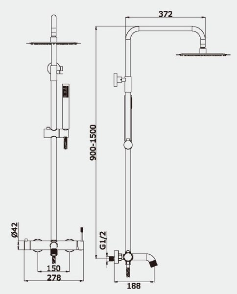 Душевая система со смесителем Vieir V403562С