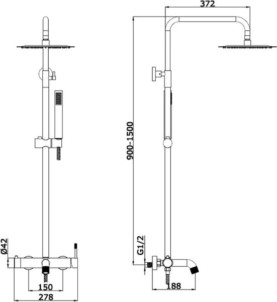Душевая система со смесителем Vieir V403562S