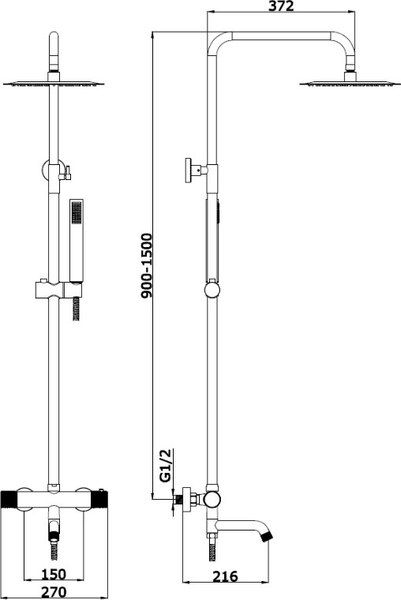 Душевая система со смесителем Vieir V403561S