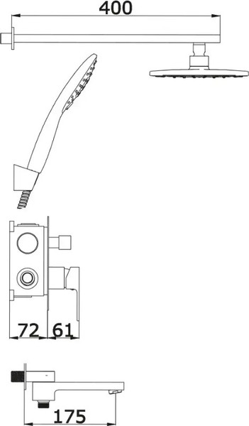 Душевая система со смесителем Vieir V393563С