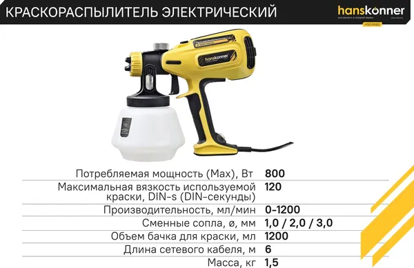 Краскопульт электрический Hanskonner HSG9680