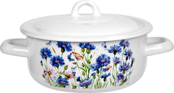 Кастрюля Лысьвенские эмали Васильки С-16072/4ЭК - фото