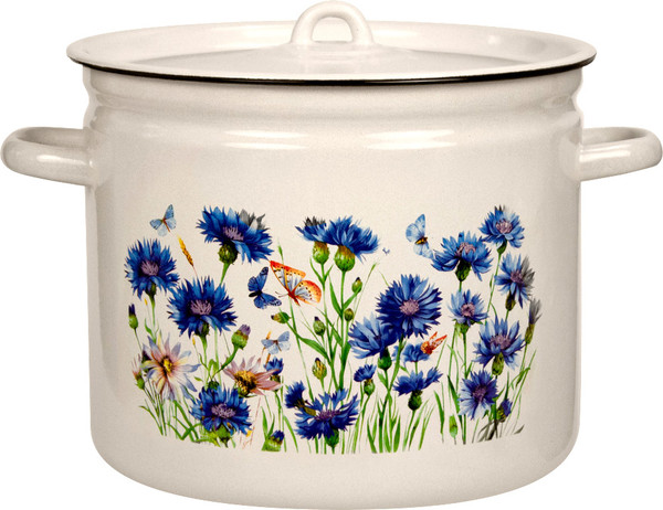 Кастрюля Лысьвенские эмали Васильки С-1621/4ЖмЭК - фото