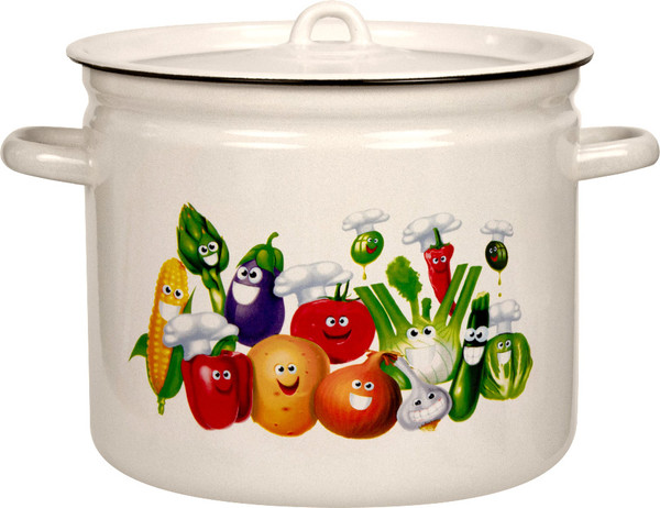 Кастрюля Лысьвенские эмали Веселые овощи С-1621/4ЖмЭК - фото