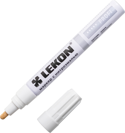 Маркер перманентный LEKON Profi с нитроэмалью 4мм / 018904