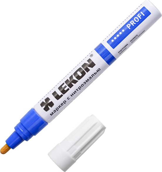 Маркер строительный LEKON Profi с нитроэмалью 4мм / 018604 - фото