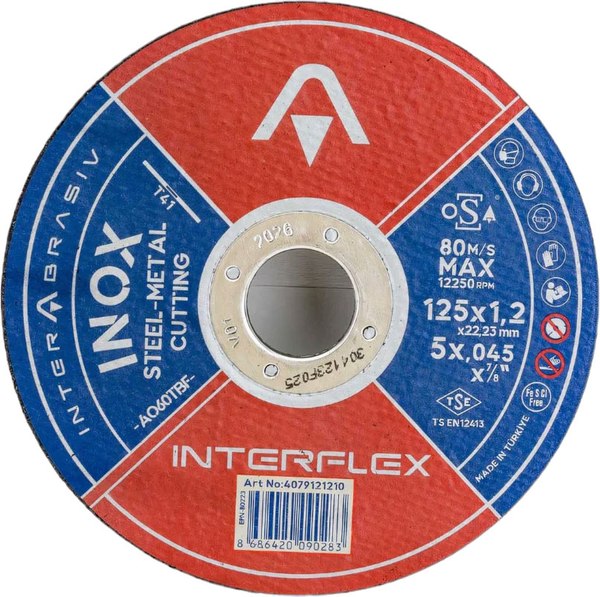 Отрезной диск Interflex AO60TBF INOX 125x1.2x22.23мм Т41 / 4079121210 - фото