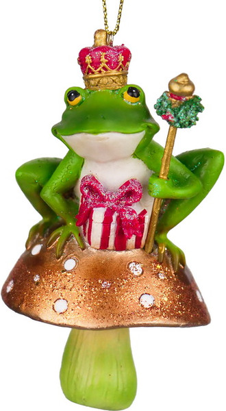 Елочная игрушка Kurt S. Adler Christmas 2024. Король-лягушка / ZCIE0569AB - фото