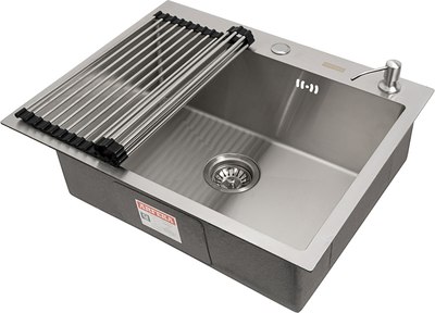 Мойка кухонная Arfeka Eco AR 60x50 + RM AR + DS AR (Satin Decor Volcanic Rock, с аксессуарами) - фото