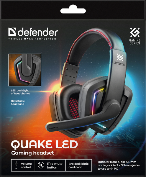Наушники-гарнитура Defender Quake / 64515