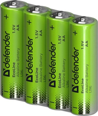 Комплект батареек Defender EcoLine LR6-4S АА / 56031 - фото