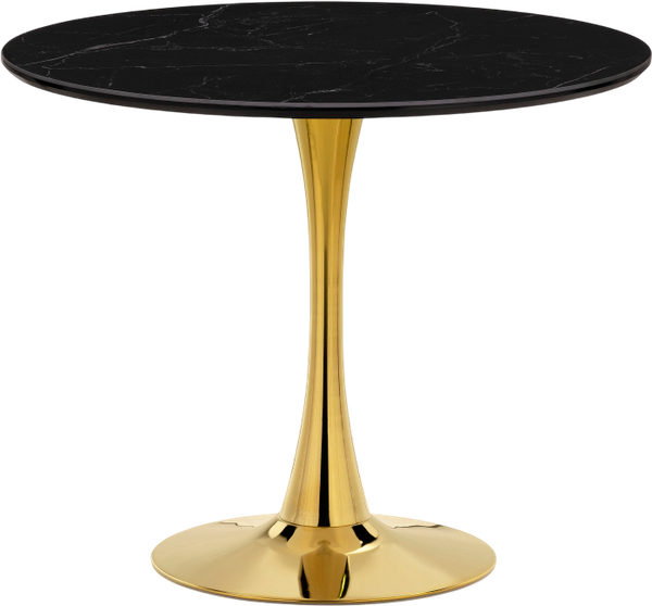 Обеденный стол Notta Тулип 73x90 (черный мрамор/золотой) - фото