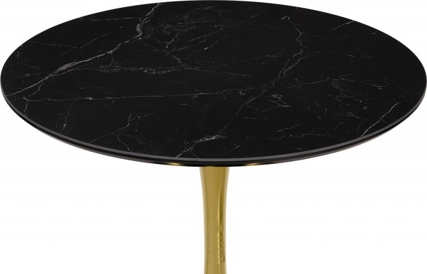 Обеденный стол Notta Тулип 73x90 (черный мрамор/золотой)